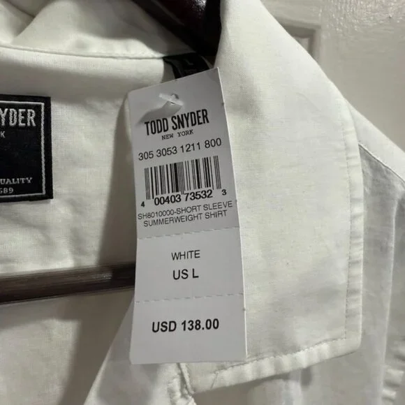 Todd Snyder White Camp Collar Shirt L NWT - Picture 3 of 4